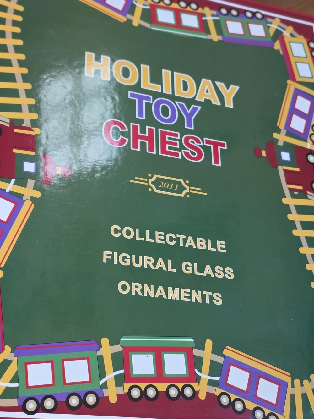 Holiday Toy Chest Collectable Figural Glass Ornaments - Green Missing 2 Ornament